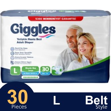 Giggles adult diaper Large belt system (100-150 cm- 30 pcs) Turkey