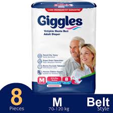 Giggles Belt System Adult Diaper (M Size) (8 Pcs)