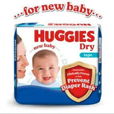 Huggies Dry Diapers Tape 4-8kg , Made in Malaysia