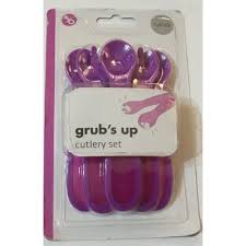 Grubs Up Cutlery Set Purple