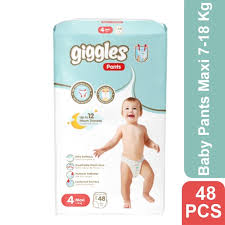 Giggles Premium Baby Diaper 4 Pant 7-18 Kg 48 Pcs