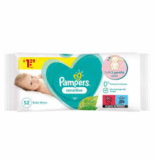 UK Pampers Sensitive Baby Wipes - 52pcs